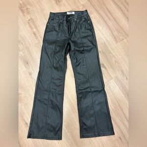 NWOT Rock & Roll Denim High Rise Faux Leather Flare Pants